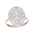 thumbnail image 1 of AFFY White Natural Diamond Oval Scallop Lattice Ring in 10k Rose Gold, 1 of 1