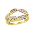 thumbnail image 1 of AFFY White Natural Diamond Overlay Solitaire Enhancer Ring in 14K Two-Tone Yellow Gold (1/2 Cttw), 1 of 2