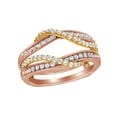 thumbnail image 1 of AFFY White Natural Diamond Overlay Solitaire Enhancer Ring in Two Tone 14k Rose Gold (1/2 Cttw), 1 of 1