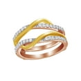 thumbnail image 1 of AFFY White Natural Diamond Overlay Solitaire Enhancer Ring in Two Tone 14k Rose Gold (3/8 Cttw) By, 1 of 1