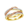 thumbnail image 1 of AFFY White Natural Diamond Overlay Solitaire Enhancer Ring in Two Tone 14k Yellow Gold (3/8 Cttw), 1 of 1