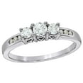thumbnail image 1 of AFFY White Natural Diamond Past Present Future Engagement Ring in 14K Solid Gold (0.5 cttw), 1 of 1