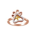thumbnail image 1 of AFFY White Natural Diamond Paw Print Heartbeat Ring In 10k Rose Gold (0.05 Cttw) By, 1 of 1