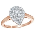 thumbnail image 1 of AFFY White Natural Diamond Pear Cluster Frame Ring in 14k Rose Gold (0.5 Cttw), 1 of 1