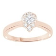 thumbnail image 1 of AFFY White Natural Diamond Pear Shaped Cluster Ring In 14k Rose Gold (0.26 Cttw) By, 1 of 1