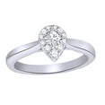 thumbnail image 1 of AFFY White Natural Diamond Pear Shaped Solitaire Ring In 14k White Gold (0.65 Cttw), 1 of 1