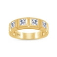 thumbnail image 1 of White Natural Diamond Princess Shape Anniversary Band in 14k Solid Yellow Gold (Color: I-J, Clarity: I2-I3, 0.75 Cttw)-4.5, 1 of 6