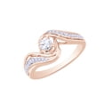 thumbnail image 1 of AFFY White Natural Diamond Promise Ring In 10k Rose Gold (0.33 Cttw), 1 of 1