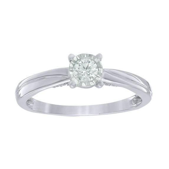 AFFY White Natural Diamond Promise Ring in 10k White Gold