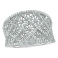 thumbnail image 1 of White Natural Diamond Quilted Band Ring in 10k White Gold, 1 of 1