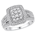 thumbnail image 1 of AFFY White Natural Diamond Rectangular Cluster Frame Ring in 10k White Gold, 1 of 1