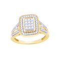 thumbnail image 1 of AFFY White Natural Diamond Rectangular Cluster Frame Ring in 10k Yellow Gold, 1 of 1