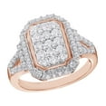 thumbnail image 1 of AFFY White Natural Diamond Rectangular Cluster Ring in 10k Rose Gold, 1 of 1