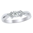 thumbnail image 1 of AFFY White Natural Diamond Ribbon Promise Ring In 10k White Gold (0.2 Cttw), 1 of 1