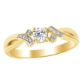 thumbnail image 1 of AFFY White Natural Diamond Ribbon Promise Ring In 10k Yellow Gold (0.2 Cttw), 1 of 1