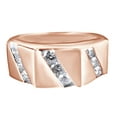 thumbnail image 1 of AFFY White Natural Diamond Ring Wedding Band Ring In 10k Rose Gold (1 Cttw), 1 of 1