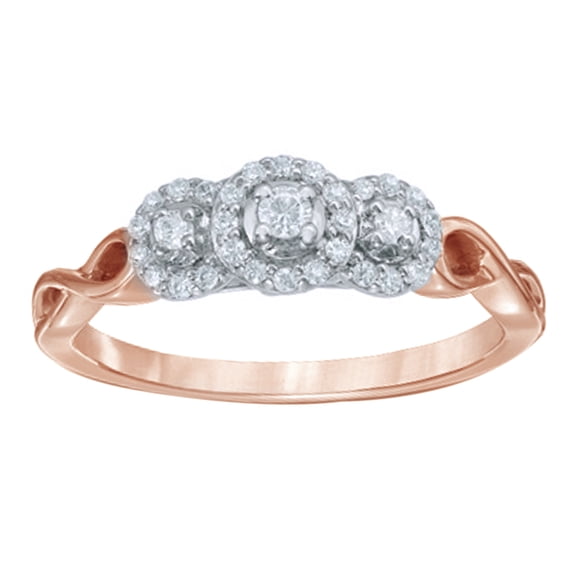 AFFY White Natural Diamond Ring in 10k Rose Gold