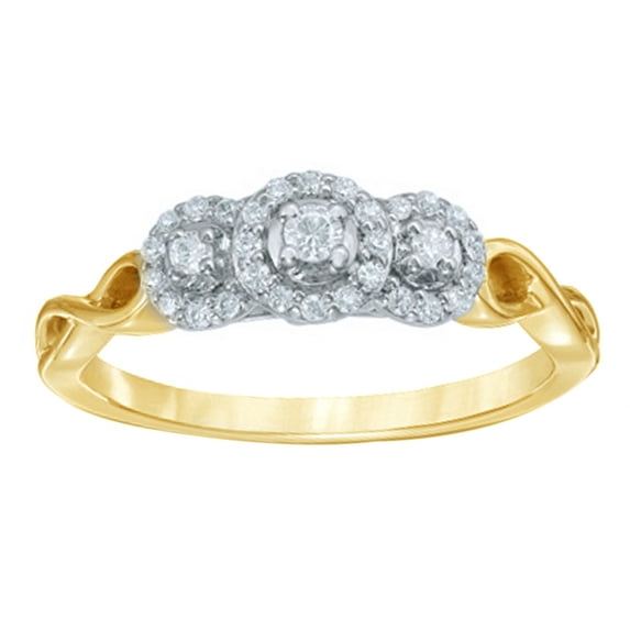 AFFY White Natural Diamond Ring in 10k Yellow Gold