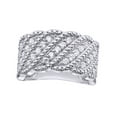 thumbnail image 1 of AFFY White Natural Diamond Scalloped Wave Ring In 10k White Gold (0.75 Cttw), 1 of 1
