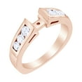 thumbnail image 1 of AFFY White Natural Diamond Semi Mount Engagement Ring in 14k Rose Gold (0.5 Ct) Ring Size : 5, 1 of 1