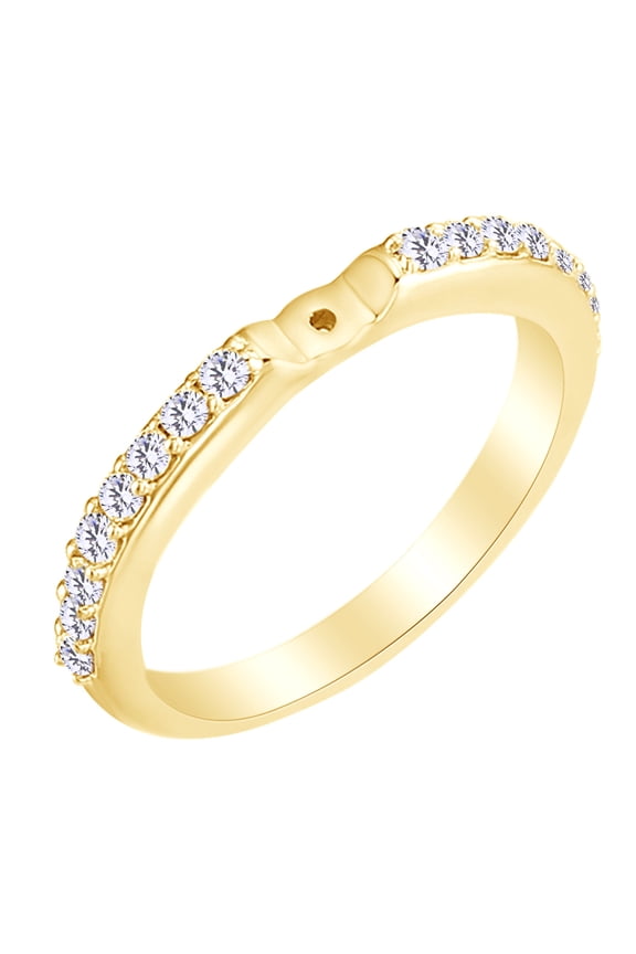White Natural Diamond Semi Mount Engagement Ring in 14k Yellow Gold (0.33 Cttw) Ring Size : 12.5