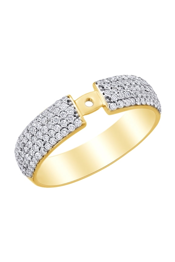 White Natural Diamond Semi Mount Engagement Ring in 14k Yellow Gold (0.75 Cttw) Ring Size : 8.5