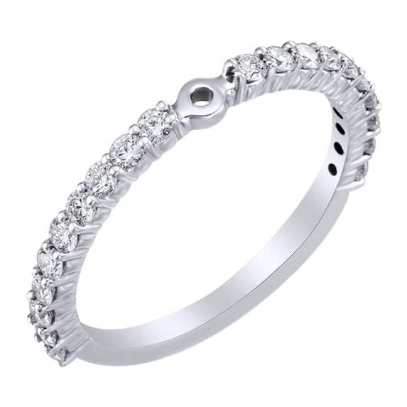 AFFY White Natural Diamond Semi mount Engagement Ring in 14k White Gold (0.5 Cttw) Ring Size : 6.5