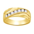 thumbnail image 1 of AFFY White Natural Diamond Seven Stone Band Ring In 10k Yellow Gold (0.4 Cttw), 1 of 1