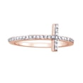 thumbnail image 1 of AFFY White Natural Diamond Sideways Cross Ring In 10k Rose Gold (0.17 Cttw), 1 of 1