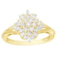 thumbnail image 1 of AFFY White Natural Diamond Snowflake Cluster Engagement Ring In 10k Yellow Gold, 1 of 1