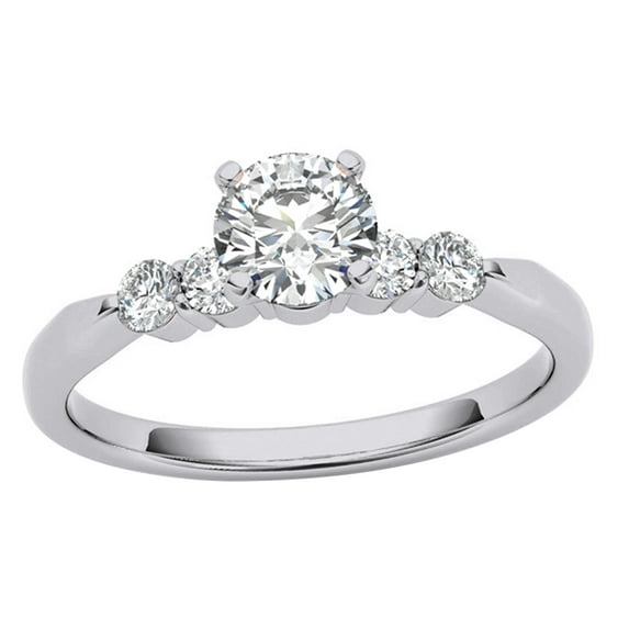 AFFY White Natural Diamond Solitaire Engagement Ring in 14K Solid Gold (0.5 cttw)
