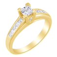 thumbnail image 1 of AFFY White Natural Diamond Solitaire Engagement Ring in 14k Yellow Gold (0.75 Cttw) Ring Size : 14, 1 of 1