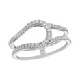 thumbnail image 1 of AFFY White Natural Diamond Solitaire Enhancer Guard Ring In 14k White Gold (1/4 Cttw), 1 of 1