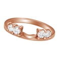 thumbnail image 1 of White Natural Diamond Solitaire Enhancer Guard Wrap Wedding Ring in 14k Rose Gold Over Sterling Silver (1 Cttw), 1 of 1