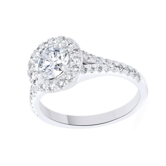 AFFY White Natural Diamond Solitaire Ring In 14k White Gold (1.8 Cttw)