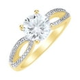 thumbnail image 1 of AFFY White Natural Diamond Solitaire Shank Engagement Ring in 14k Yellow Gold (0.25 Cttw) Ring Size : 10.5, 1 of 1