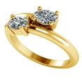 thumbnail image 1 of AFFY White Natural Diamond Solitaire Two Stone Ring In 14k Yellow Gold (0.86 Cttw), 1 of 1