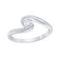 thumbnail image 1 of AFFY White Natural Diamond Solitairepass Promise Ring in 10k Solid Gold (0.17 Cttw), 1 of 1