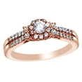 thumbnail image 1 of White Natural Diamond Split Shank Engagement Ring in 10k Rose Gold, 1 of 1