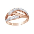 thumbnail image 1 of AFFY White Natural Diamond Split Shank Layered Crossover Ring in 10k Rose Gold, 1 of 1