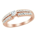 thumbnail image 1 of AFFY White Natural Diamond Split Shank Promise Ring In 10k Rose Gold (0.25 Cttw), 1 of 1