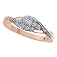 thumbnail image 1 of AFFY White Natural Diamond Square Cluster Promise Ring In 10k Rose Gold (0.1 Cttw), 1 of 1