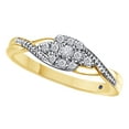 thumbnail image 1 of AFFY White Natural Diamond Square Cluster Promise Ring In 10k Yellow Gold (0.1 Cttw), 1 of 1