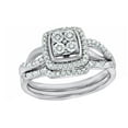 thumbnail image 1 of AFFY White Natural Diamond Square Frame Bridal Ring Set In 10k White Gold (0.25 Cttw), 1 of 1