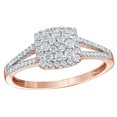 thumbnail image 1 of AFFY White Natural Diamond Square Frame Cluster Engagement Ring in 10k Rose Gold By, 1 of 1