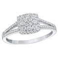 thumbnail image 1 of AFFY White Natural Diamond Square Frame Cluster Engagement Ring in 10k White Gold, 1 of 1