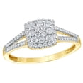 thumbnail image 1 of AFFY White Natural Diamond Square Frame Cluster Engagement Ring in 10k Yellow Gold, 1 of 1