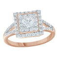 thumbnail image 1 of AFFY White Natural Diamond Square Frame Engagement Ring in 10k Rose Gold (0.75 Cttw) By, 1 of 1