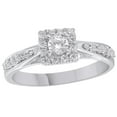 thumbnail image 1 of AFFY White Natural Diamond Square Frame Engagement Ring in 10k White Gold, 1 of 1