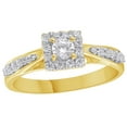 thumbnail image 1 of White Natural Diamond Square Frame Engagement Ring in 10k Yellow Gold, 1 of 1
